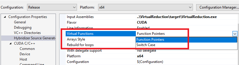 virtual functions options